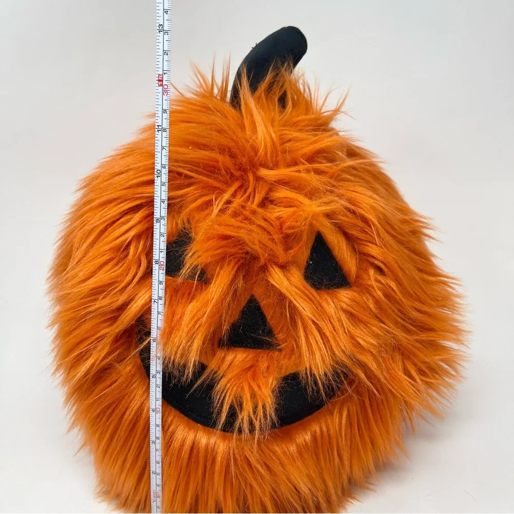 Cupcakes & Cashmere Round Fuzzy Pumpkin Decorative Pillow Whimsical Fun